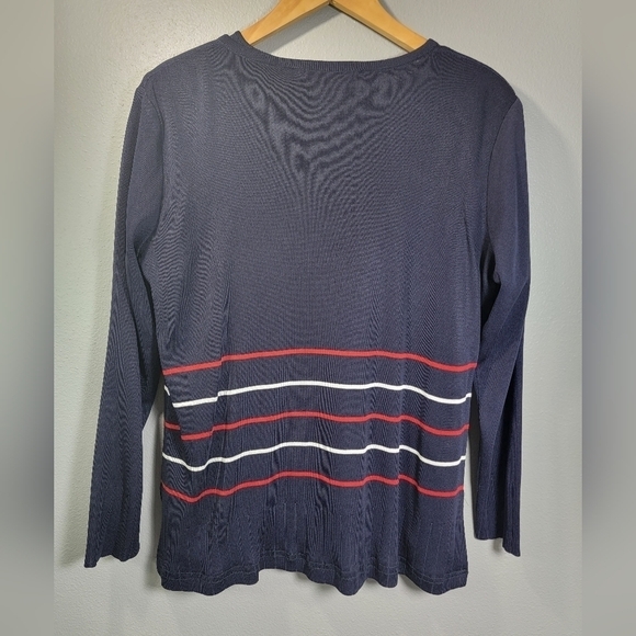 Exclusively Misook 2pc Set Sweater Cardigan and blouse  Sz Medium Blue - Picture 8 of 8